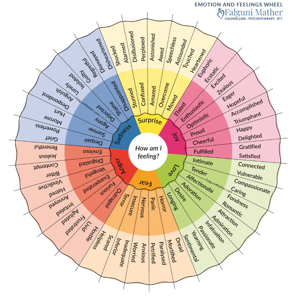 Emotion Wheel developed by Falguni Mather